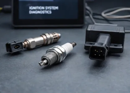 Spark plug, ignition coil and oxygen sensor